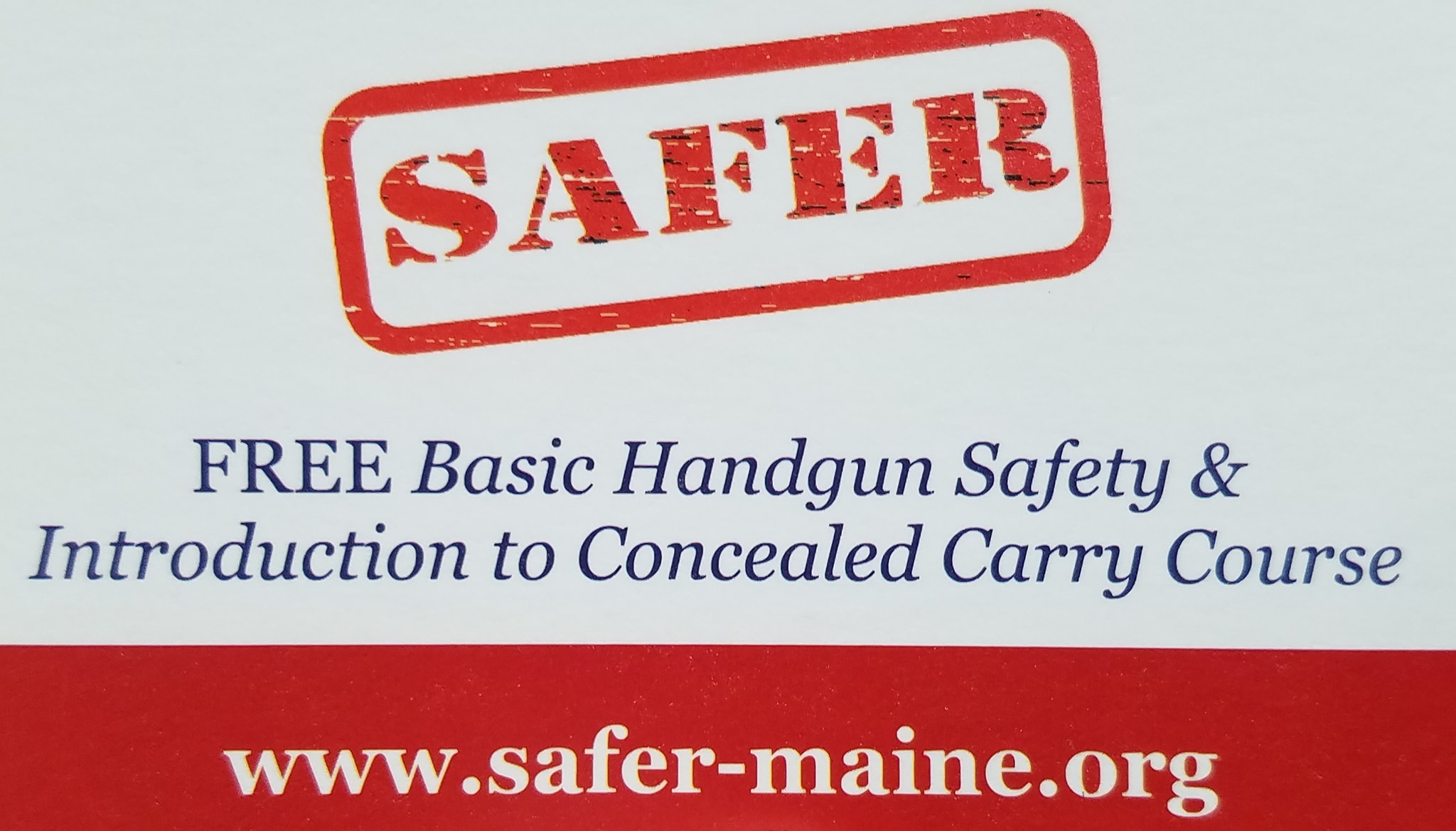 Safer Maine Org Free Basic Handgun Safety Course