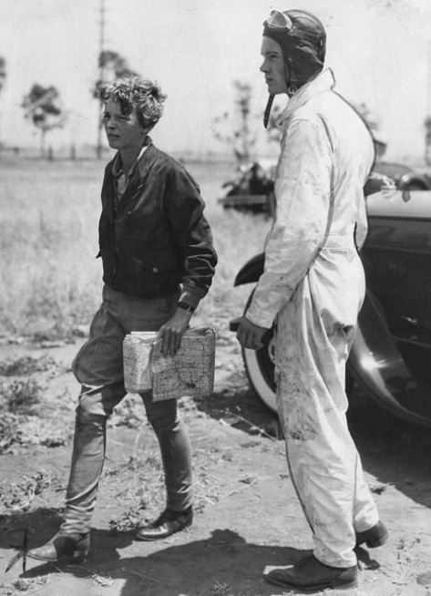 Amelia Earhart and stepson David Binney Putnam 1932 Maine
