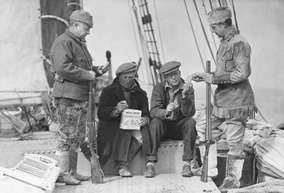 Daniel Dan Willard Streeter, Robert A. Bartlett, George Palmer Putnam, Art Young Ernestina Morrissey Schooner Arctic Expedition Maine