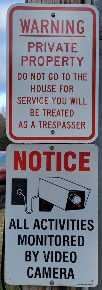 Maine Gun Dealer Warning Trespassing Cameras