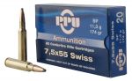 PPU 7.5x55 Swiss 174gr SP 20rds Ammunition